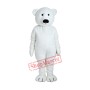 White Polar Bear Mascot Adult Costume