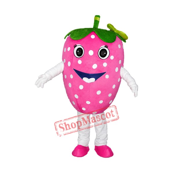 Pink Strawberry Fruit Mascot Costumes Pink Strawberry Fruit Mascot Costumes