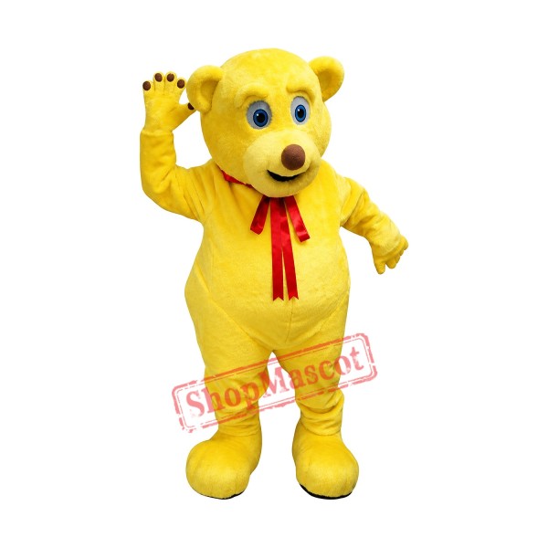 Yellow Cute Teddy Bear Mascot Costume
