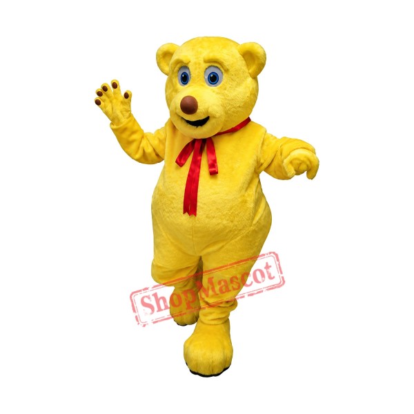 Yellow Cute Teddy Bear Mascot Costume