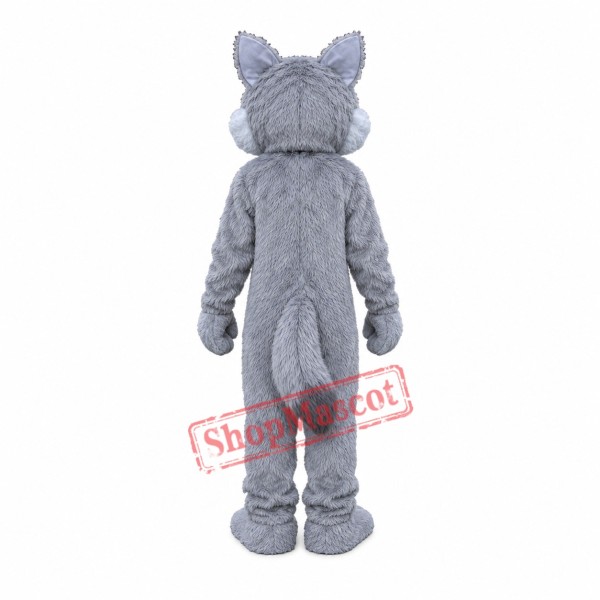 Long Plush Grey Wolf Mascot Costume Long Plush Grey Wolf Mascot Costume
