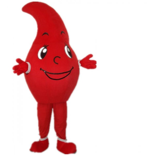 Red Water Drop Mascot Costume