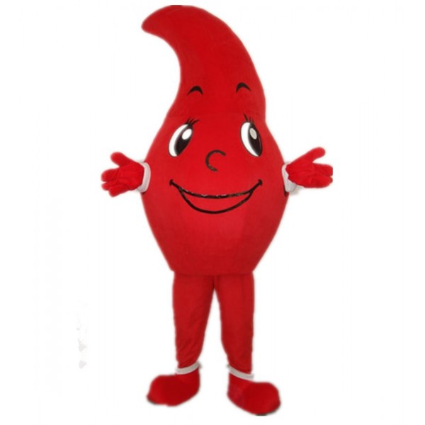 Red Water Drop Mascot Costume