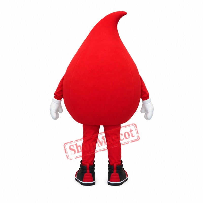 Red Drop of Water Blood Mascot Costume Red Drop of Water Blood Mascot Costume