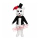 Animal White Bear With Black Jacket Christmas Mascot Costume Animal White Bear With Black Jacket Christmas Mascot Costume