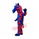 Blue & Red Realistic Giraffe Mascot Costume