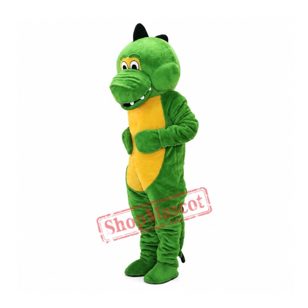 Cute Christmas Green Dinosaur Mascot Costume
