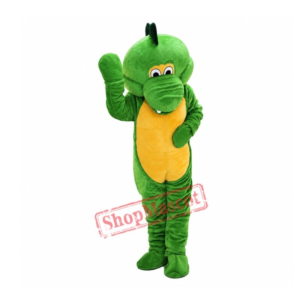 Cute Christmas Green Dinosaur Mascot Costume