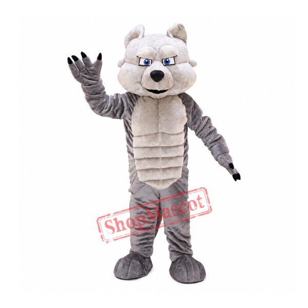 Grey Power Wolf Mascot Costume
