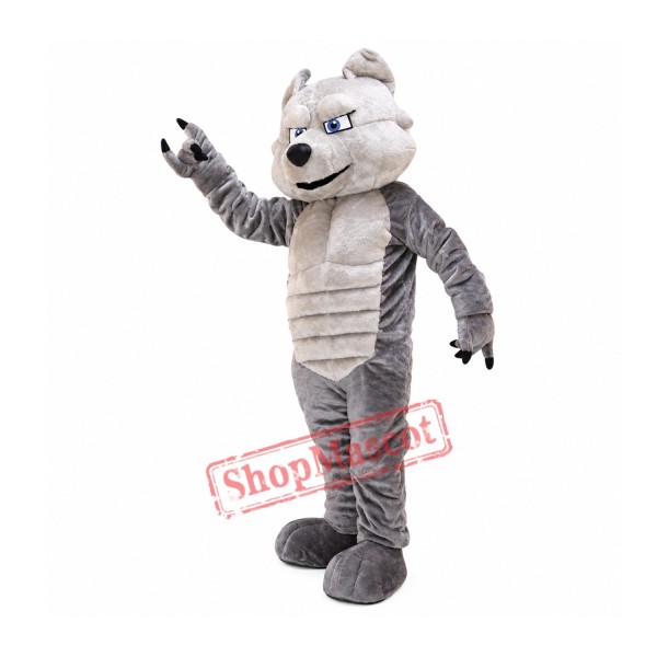 Grey Power Wolf Mascot Costume