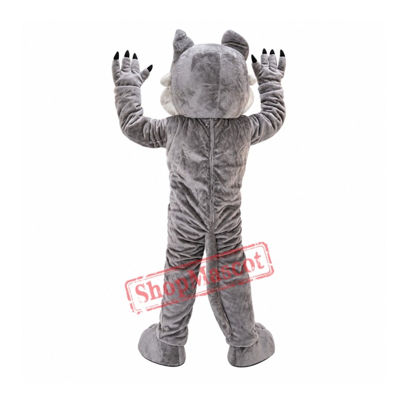 Grey Power Wolf Mascot Costume