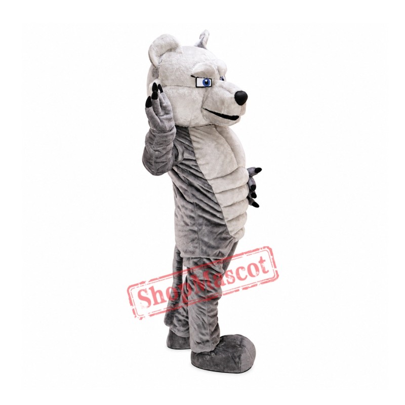 Grey Power Wolf Mascot Costume