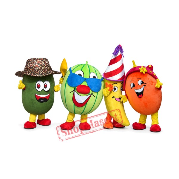 Kiwi,Watermelon,Banana,Orange Mascot Costume Kiwi,Watermelon,Banana,Orange Mascot Costume