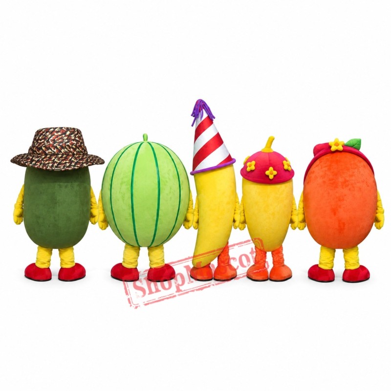 Kiwi,Watermelon,Banana,Orange Mascot Costume Kiwi,Watermelon,Banana,Orange Mascot Costume