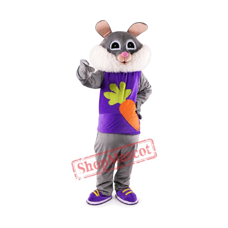 Easter Rabbit Plush Adult Mascot Costume Free Shipping