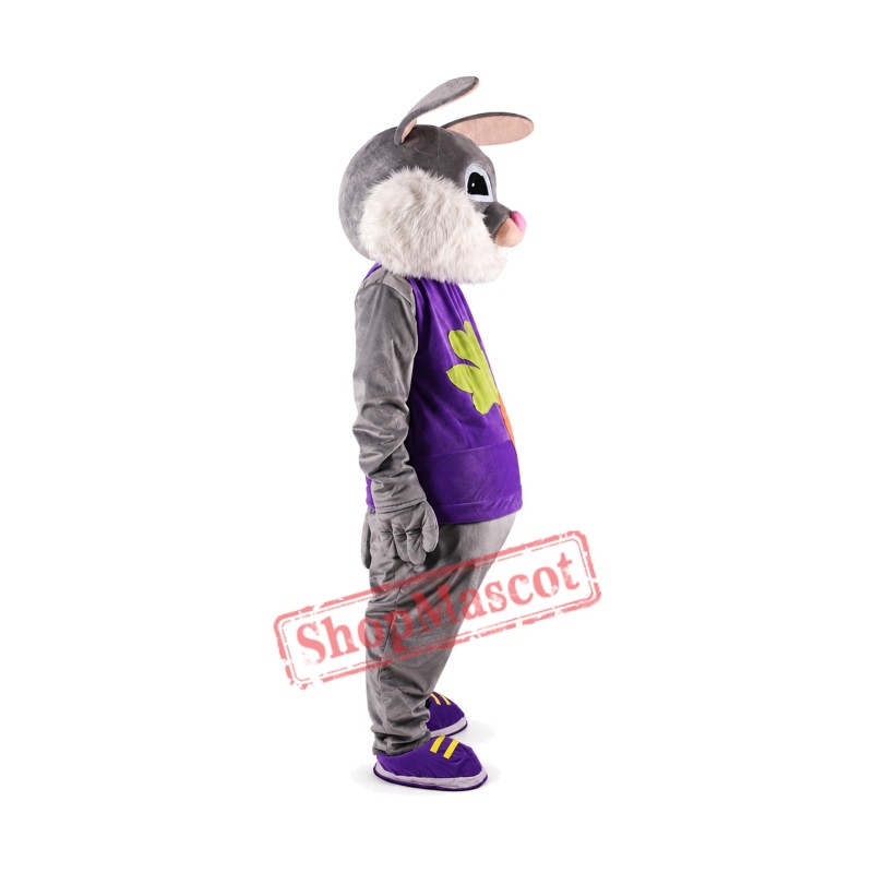 Easter Rabbit Plush Adult Mascot Costume Free Shipping