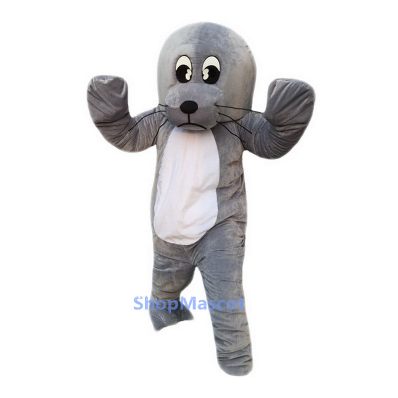 Grey Sea Lion Mascot Costume