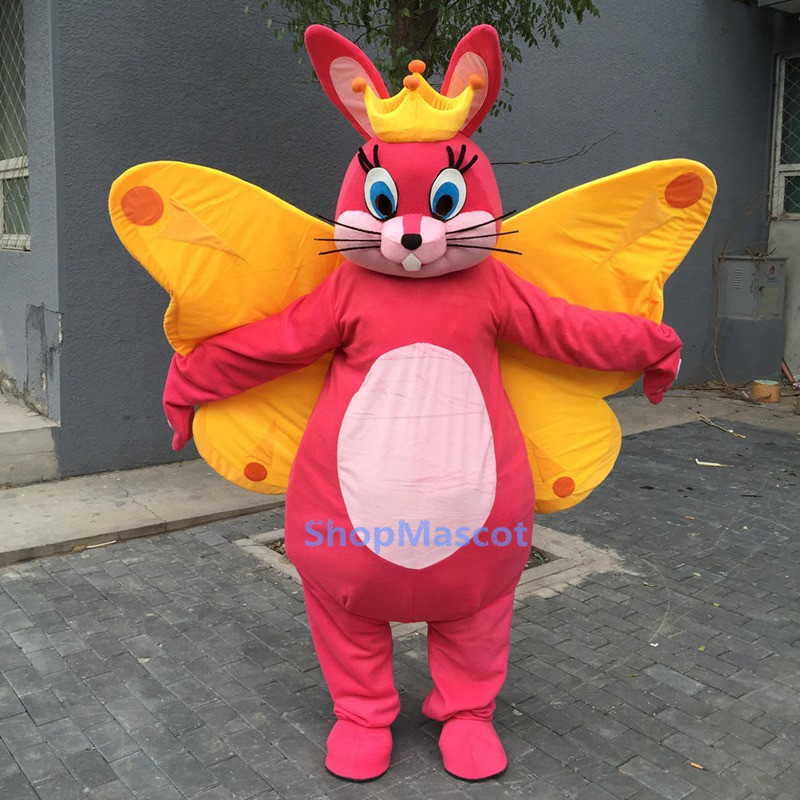 Butterfly Bunny Mascot Costume Free Shipping