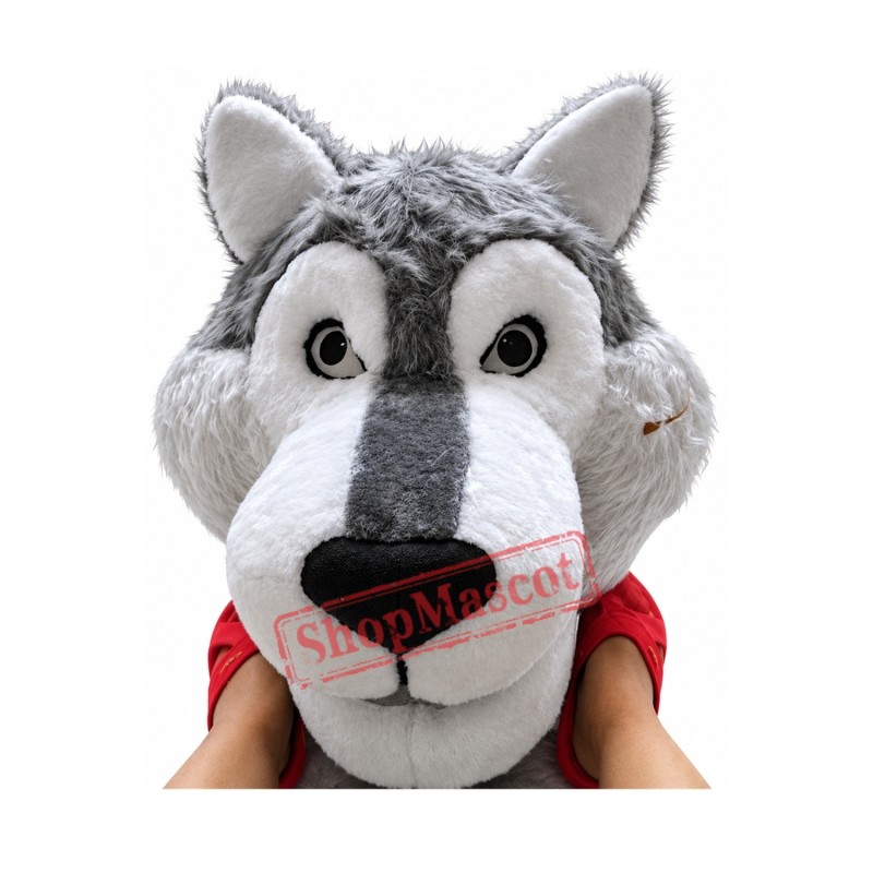 Cute Gray Wolf Long Wool Mascot Costume Cute Gray Wolf Long Wool Mascot Costume