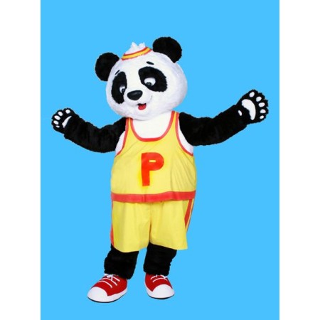 Yellow T shirt Panda Mascot Costume