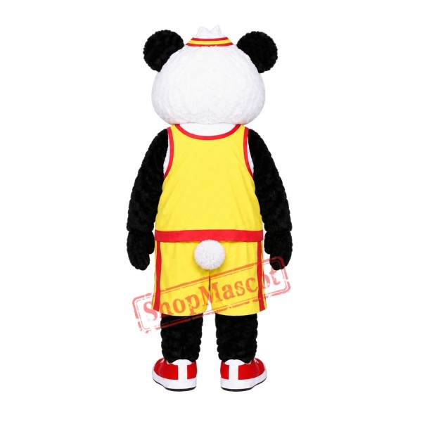 Yellow T shirt Panda Mascot Costume Yellow T shirt Panda Mascot Costume