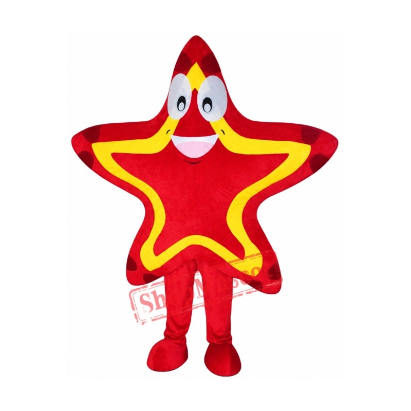Red Star Mascot Costume Free Shipping