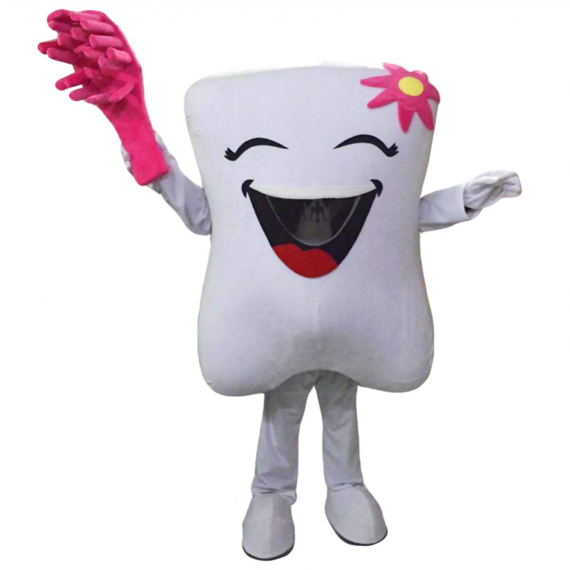 Red Teeth and Toothbrushes Mascot Costumes