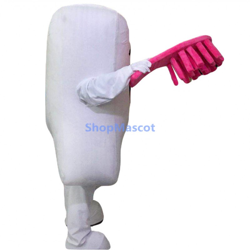 Red Teeth and Toothbrushes Mascot Costumes
