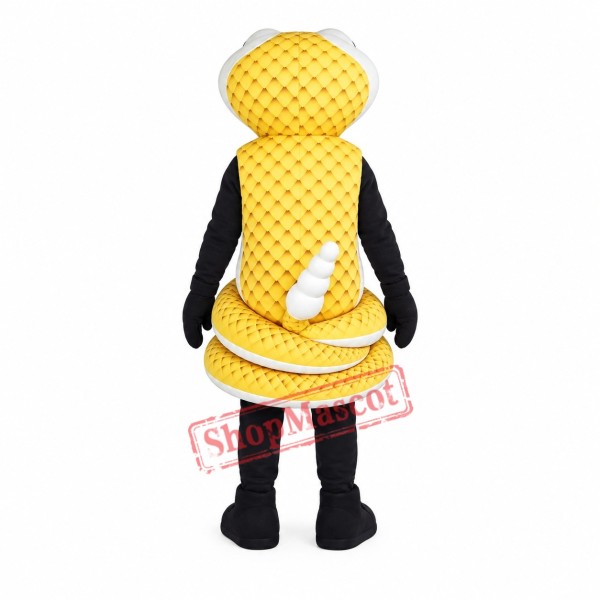 Golden Cobra Snake Mascot Costume Golden Cobra Snake Mascot Costume