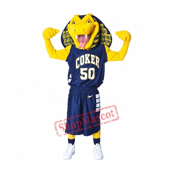 Sports Yellow Cobra Snake Mascot Costume