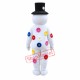 Colorful Petals Cartoon Snowman Mascot Costume Colorful Petals Cartoon Snowman Mascot Costume