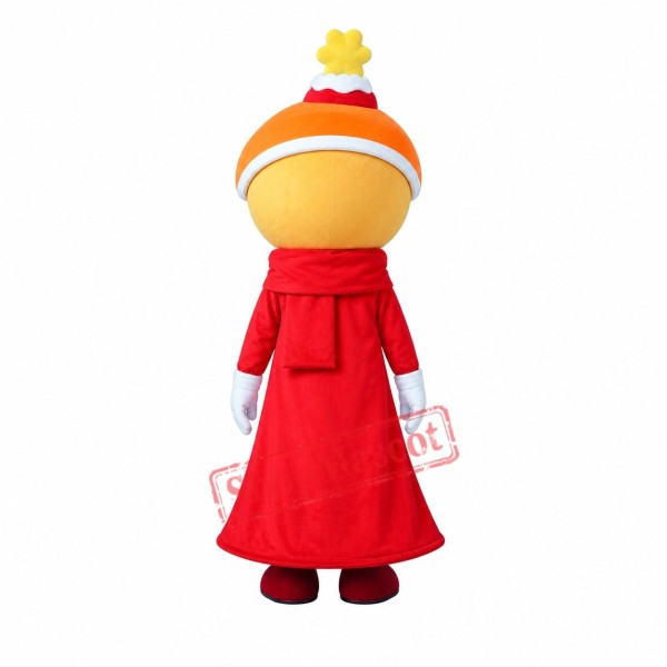 Doll Girl Red Dress Girl Mascot Costume Doll Girl Red Dress Girl Mascot Costume