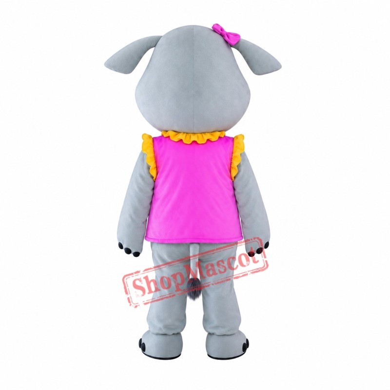 Pink Vest Rhinoceros Mascot Costume Pink Vest Rhinoceros Mascot Costume