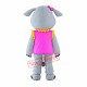 Pink Vest Rhinoceros Mascot Costume Pink Vest Rhinoceros Mascot Costume
