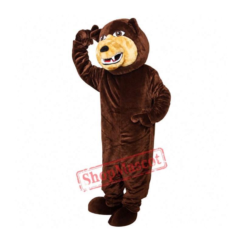 Brown Grizzly Bear Flexible Mascot Costume