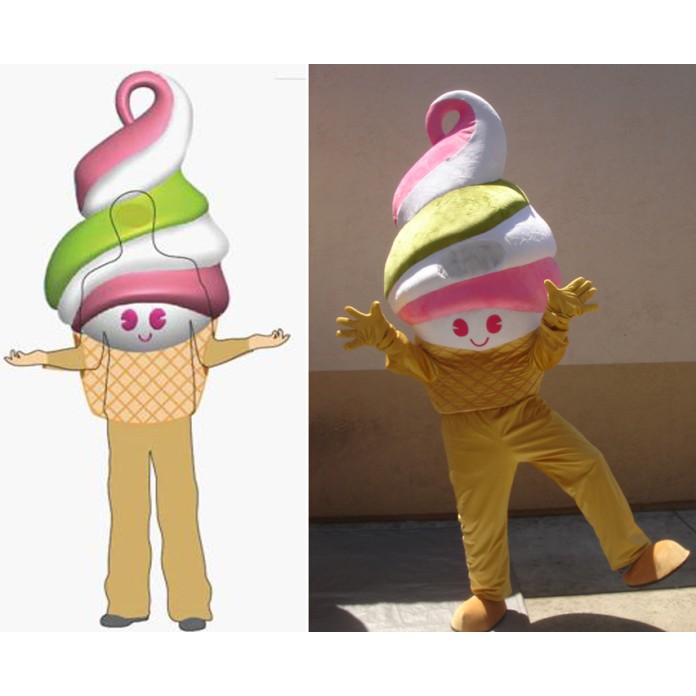  Ice Cream Cone Mascot Costume